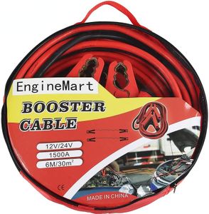 6M Jumper Cables 1500AMPHeavy Duty Jump Leads with Safety Gloves and Carry Bag,for Petrol Diesel Car Van Truck