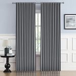 DUALIFE Sliding Door Blinds, Patio Door Curtains 2 Panels, Extra Wide Privacy Drapes/Draperies for Loft Guestroom 70 Inch Width by 84 Inch Length, Back Tab and Rod Pocke, Grey