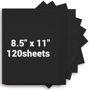 Cardstock Paper, Black Cardstock 8.5x11, 120 Sheets Card Stock, 200GSM Thick Printer Paper 8.5x11, Black Blank Card Stock Paper for Greeting Cards, DIY Cards, Wedding Invitation, Postcards