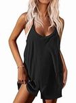 Ekouaer Womens Summer Casual Sleeveless Rompers Loose Spaghetti Strap Shorts Overalls Outfits 2024 Jumpsuit With Pockets