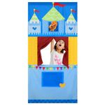 VitalCozy Doorway Puppet Theater with 2 Adjustable Rods Fits in Most Doorways 67 x 31 Inch Foldable Hanging Puppet Show Theater for Christmas Holiday Home (Castle Style)