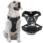 Qpets® Dog Vest Harness, No-Pull Pet Harness with Safety Reflective Strip Quick Release Buckle Adjustable Size Easy Control Handle for Medium Large Dog(L, 14-22.5kg)