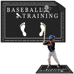 ciclvx Baseball Mats for Hitting,Baseball Sliding mat 23.6 x 35.4 Inch and Softball Batter Stance Training Mat for Kids to Improve Posture(Black)