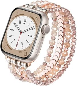 V-MORO Beaded Bracelet Compatible with Apple Watch Band 38mm/40mm/41mm/42mm/44mm/45mm/49mm/46mm Series 10/9/8/7/SE/6/5/4/3/2/1 Women Fashion Handmade Elastic Stretch Strap for iWatch Bands Replacement Colorful