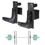 SYL Fitness J-Hooks Power Rack Attachment Barbell Holder/Squat Rack Accessories J Cups, Fit 2x2 inch Square Tube