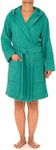 TowelSelections Womens Robe, Hooded Cotton Bathrobe, Terry Cloth Robes for Women XS-3X, Bright Aqua, X-Small