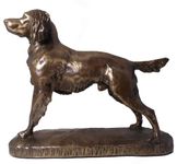 Springer Spaniel cold Cast Bronze Hunting Retriever Gun Dog Statue and BrasS Lovespoon