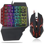 One Hand RGB Gaming Keyboard and Ba
