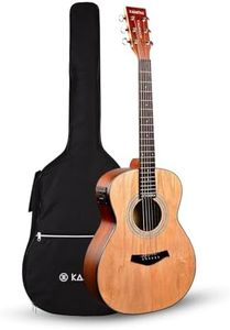 Kadence A06-36-EQ Acoustica 36" Electro Acoustic Guitar | Dreadnought | Travel Friendly | Ash Wood | Built-in Pickup + 2 Band EQ | Comes with Bag | Includes Learning Course | Natural