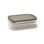 Harfield Tableware Amuse 3 Compartment Meat Fridge Food Storage Box Deli Cold Cuts Containers Cheese Saver (674)