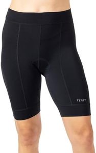 Terry Actif Bike Short, Women's Padded 8 Inch Inseam Cycling Short, Elastic-Free Comfort Fit Waist & Leg Bands