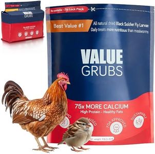 Value Grubs 4 lbs - Better Than Dried Mealworms for Chickens - Non-GMO - 75X More Calcium Than Meal Worms - Poultry Feed Molting Supplement - Black Solider Fly Larvae Treats for Hens Ducks Wild Birds