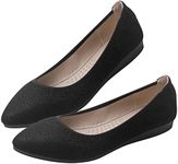 Padgene Womens Fold up Pumps Roll up Shoes Foldable Ballet Flats, Portable Ladies Slip On Loafers Dolly Shoes for Ladies Smooth Black