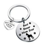 FUSTMW Dog Owner Gifts Best Boxer, Boston Terrier, Golden Retriever Mom Ever Keychain Gift Dog Lover Gifts Paw Print Jewelry Animal Pet Owner Rescue Gift