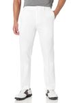 PGA TOUR Men's Flat Front Golf Pant with Expandable Waistband (Waist Size 30-44 Big & Tall), Bright White, 34W x 30L