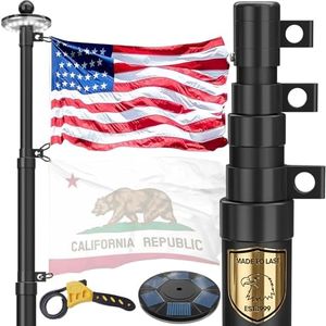 FFILY 25 FT Heavy Duty Telescoping Flag Pole, 120MPH Wind Test 9 Gauge