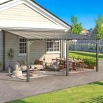 U-MAX Gazebo 12x16 Outdoor Pergola, Large Hard Top Lean to Metal Gazebos Shelter Pergolas and Gazebo 16x12 Clearance with Patio Roof, Heavy Duty Awnings for Patio, Backyard