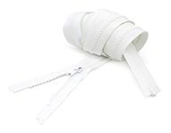 90â€Â–160†Zipper ~ Long Arm Quilting Machine Zipper ~ YKK #5 Molded Plastic ~ Separating Color Black or White (1 Zipper/Pack) (120 inch, White)