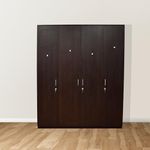 GRATUS Treezer 4 Door Wardrobe Engineered Wood/Clothes/Storage Rack/Organizer/Almirah/Cupboard Without Mirror/for Bedroom/Home Furniture/Color-Wange, Classic Walnut? (Wenge)