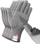 Cut Resistant Gloves Food Grade, Level 5 Protection of Cut Resistance, Safety Gloves for Women and Wen, for Oyster Shucking, Fish Fillet Processing, Mandolin Slicing and Wood Carving, 2 Pairs, Gray