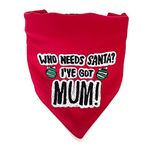 That Dog In Tuxedo Christmas Bandana Who need's Santa Dog Embroidered Holiday Christmas Bandana with Adjustable Dog Collar/Christmas Gifts for pet Dog(M-L)