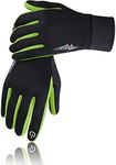 SIMARI Kids Winter Gloves with Touchscreen, Warm Thermal, Water-Resistant, Windproof for Boys Girls Toddler, Gloves for Cold Weather Running Cycling Snow Skiing Hiking Football Rugby Camping, Green