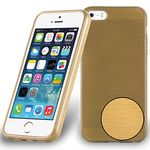 cadorabo Case works with Apple iPhone 5 / iPhone 5S / iPhone SE in GOLD - Shockproof and Scratch Resistant TPU Silicone Cover - Ultra Slim Protective Gel Shell Bumper Back Skin