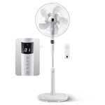 KEPLIN 16 Inch Pedestal Fan - 26-Speed, 10 Blades, Remote Control, LED Display, Adjustable Height, Turbo Wind Speed, 3 Modes, 24-Hour Timer, 90° Oscillation for Home, Office, Bedroom