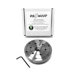 RGWOOD 4" Steel Wood Lathe Face Plate, 1" x 8tpi RH Threaded, with locking set screws (for reversing lathes)