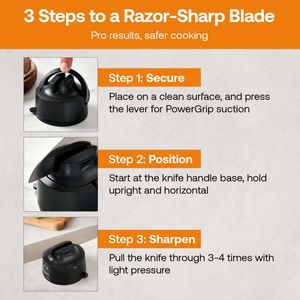 AnySharp Evo Knife Sharpener – Black, Compact Kitchen Tool