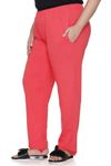 CUPID Regular Fit Cotton Plain Night Track Pants, Lower, Sports Trouser, Joggers for Daily Use Gym n Lounge Wear for Girls - XX Large, Coral Red