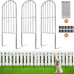 VEVOR 610x330-28 Dig 24''(H) x13''(L) Animal Barrier, Underground Decorative Garden 2 inch Spike Spacing, Metal Dog Fence for The Yard and Outdoor Patio, 28 Pack, Black, 61cm(H) x9.2m(L)