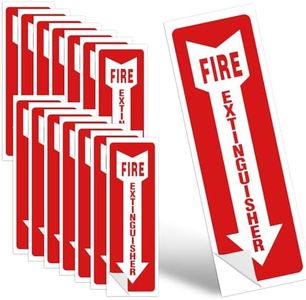 Fire Extinguisher Signs, 15 Pack 4x12 Inch Fire Extinguisher Signs for Home Business, Strong Self Adhesive Safety Sticker Signs, UV Protected, Weather, Indoor & Outdoor