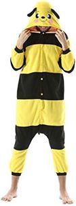 SAMGU Unisexe Adulte Pyjama Animaux Cosplay Halloween Carnaval Costume Party Vêtements de Nuit Abeille Jaune S
