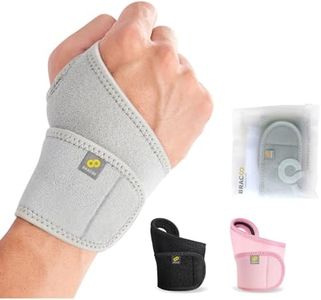 Bracoo Wrist Support Brace, for Carpal Tunnel, Arthritis Compression Strap, Weightlifting, Fitness, Tendonitis, Pain Relief, fit Right & Left Hand, Adjustable WS10, 1 Pack (Gray)