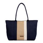 Joon Blu Big Blue Limited Edition Tote Bag for women and girls | Oversized,Spacious,Large, Stylish tote bag with a hook & eye closure | can be carried in 2 styles Quintessential Tote- Blue ColorClad