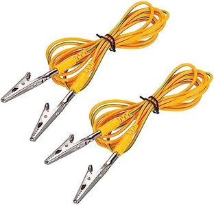 MECCANIXITY ESD Grounding Cable Cord with Alligator Clip 1.8m/71" Long Yellow Anti-Static Ground Wire Cable Clip for Eliminate Conductor Electrostatic, Pack of 2