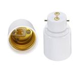 B22 to E27 Light Bulb Converter, Bayonet to Edison Screw, Extender Adaptor Holder, Lamp Base Socket Converter,Metal, White