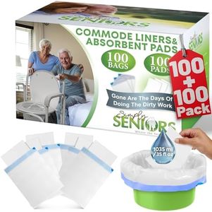 Commode Liners with Absorbent Pads - 100 Bedside Commode Liners & Pads - Portable Toilet Bags for Porta Potty & Camping - No More Days Washing The Bucket of The Commode Chair for Toilet with Arms