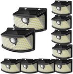 Aootek Solar Motion Sensor Lights Outdoor 120 LEDs, Black, 10 Pack