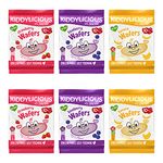 Kiddylicious Blueberry, Banana, Strawberry Wafers Gluten & Dairy Free Kids Snacks Mixed Variety Pack 3 x 20 Twin Packs