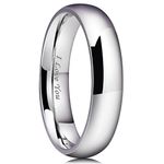 King Will BASIC 5mm Mens Wedding Ring Original Color Full High Polished with Laser Etched I Love You 11.5