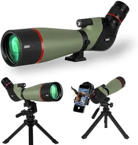 Gosky 20-60X80 HD Dual Focusing Spotting Scope, BAK4 Prism 45 Degree Angled Eyepiece with Tripod, Smartphone Adapter, Scope for Bird Watching Target Shooting Hunting Wildlife Scenery