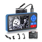 Weyfinko Endoscope Camera with Lights, 4.5" Screen Borescope, IPX5 Waterproof Snake Lens,16.4FT Semi-Rigid Cable Scope Camera, 32GB Card for Drain Pipe、Wall、Mechanical Equipment、Automotive