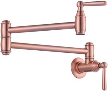 Pot Filler Faucet Copper, ARCORA Victorian Pot Filler Wall Mount Kitchen Folding Faucet 2 Handle with Double Joint Swing Arms Brass Stove Faucet