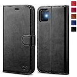 OCASE iPhone 11 Case, Premium PU Leather iPhone 11 case [TPU Inner Shell][Kickstand][Card Holder] Flip Wallet Phone Cover - For the 6.1 inch iPhone 11 -Black