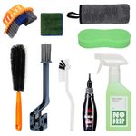 TorchPilot Pro: Conquer Grime! Motorcycle Chain Clean & Lube Kit - 350ml Powerful Degreaser, 120ml Smooth Wet Lube, Brushes, Scrubber, Towel Complete Tools Set