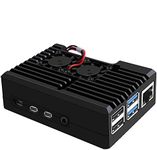 GeeekPi Case for Raspberry Pi 4 with Dual Fan, Aluminum Case with Cooling Fan for Raspberry Pi 4 Model B (2510 Fan)