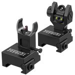 Feyachi S27 Flip Up Sights - Fiber Optic Iron with Red and Green Dot Backup Sight Set for Picatinny Rail