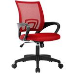 BestOffice Home Office Chair Ergonomic Desk Chair Mesh Computer Chair with Lumbar Support Armrest Executive Rolling Swivel Adjustable Mid Back Task Chair for Women Adults (Red)